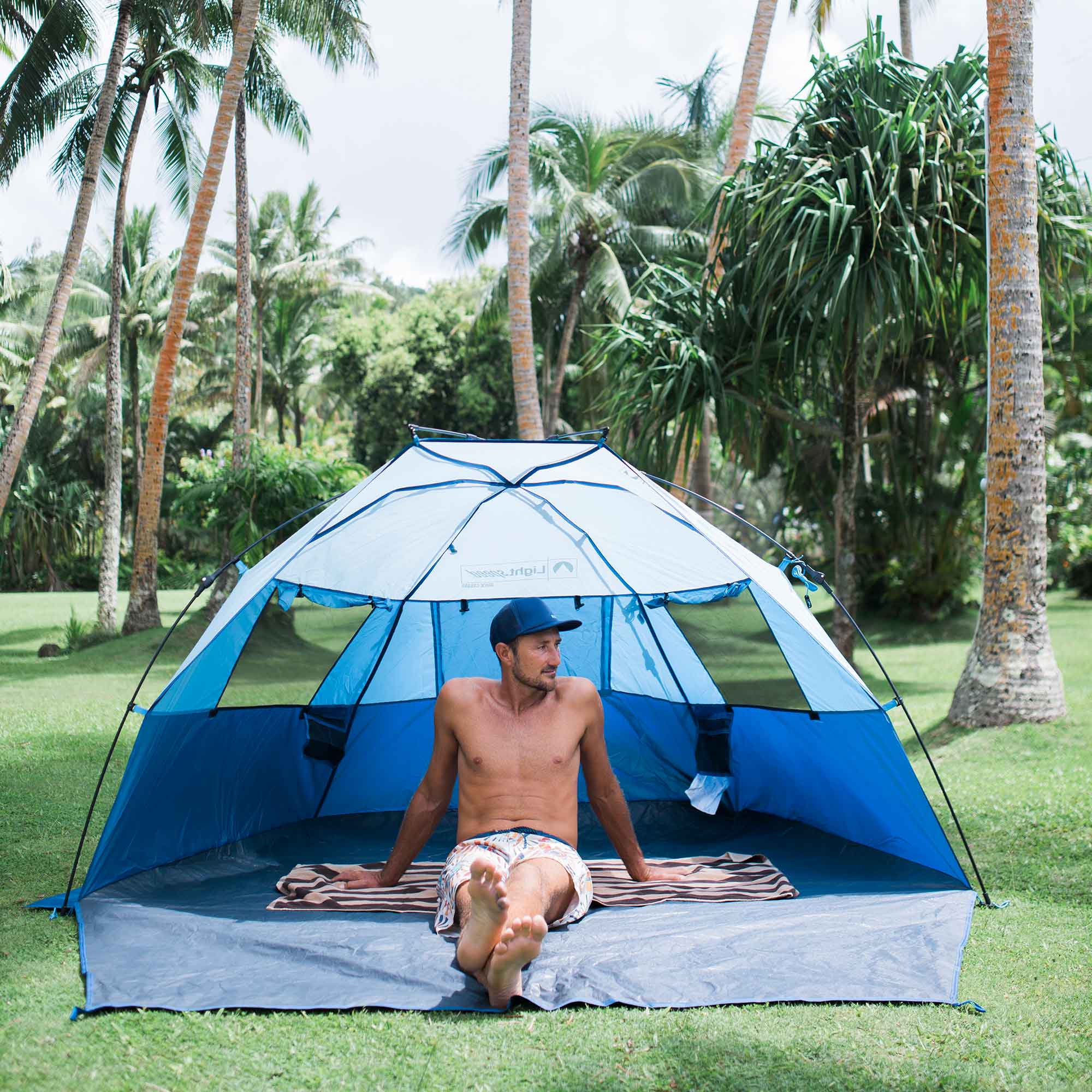 Lightspeed Outdoors Quick Cabana Beach Tent Sun Shelter (Blue Tides)