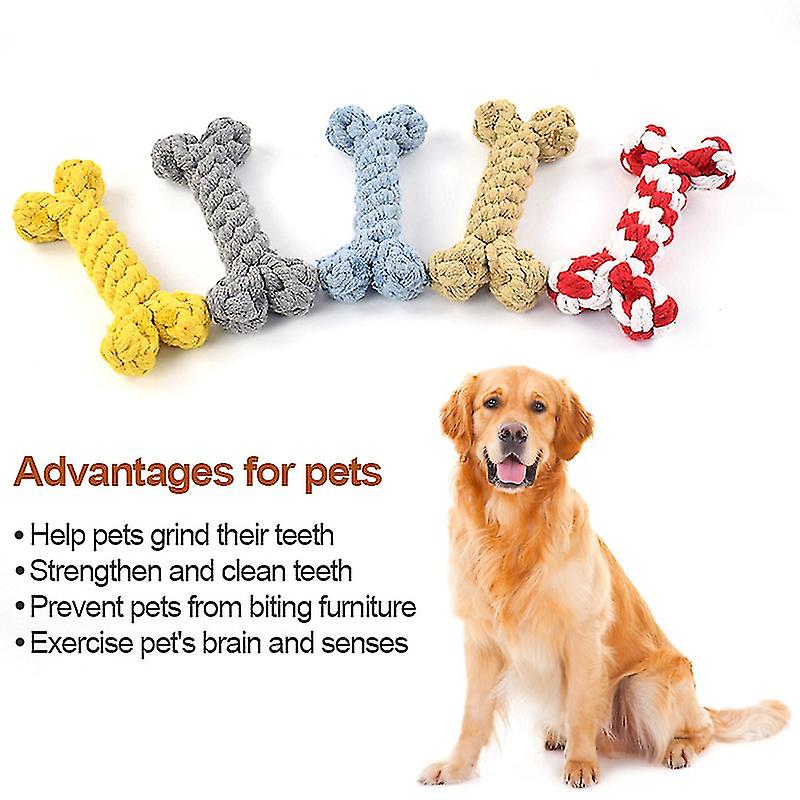 Bones Shape Dog Toys For Small Large Dogs Bite Resistant Teething Cleaning Chew Toy Cotton Pet Puppy Molar Toys Pets Products