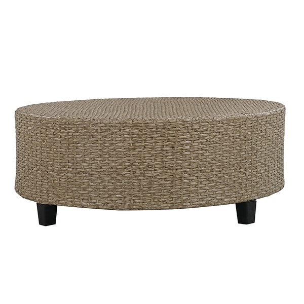 6Piece Rattan Patio Conversation Set with Cushions and Coffee Table