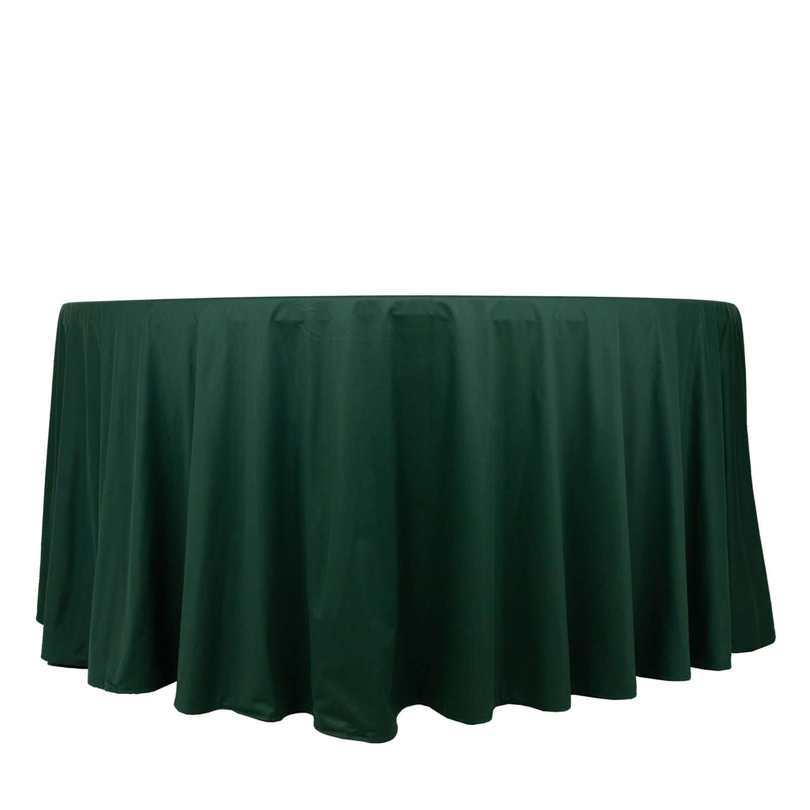 Hunter Emerald Green Premium Scuba Round Tablecloth, Wrinkle Free Polyester Seamless Tablecloth 120