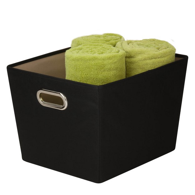 Honey can do Black Fabric Storage Bin 11 In H X 13 In W X 16 In D