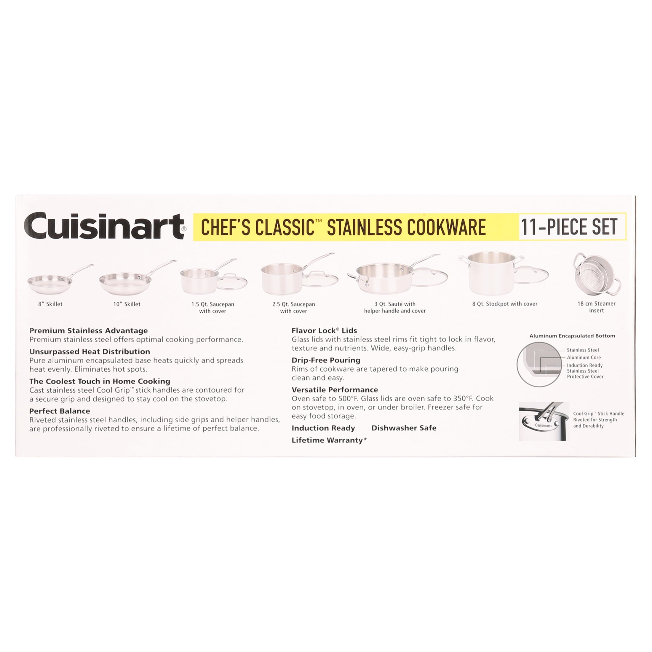 Cuisinart Chef's Classic Stainless Steel 11 Piece Cookware Set (77-11G)