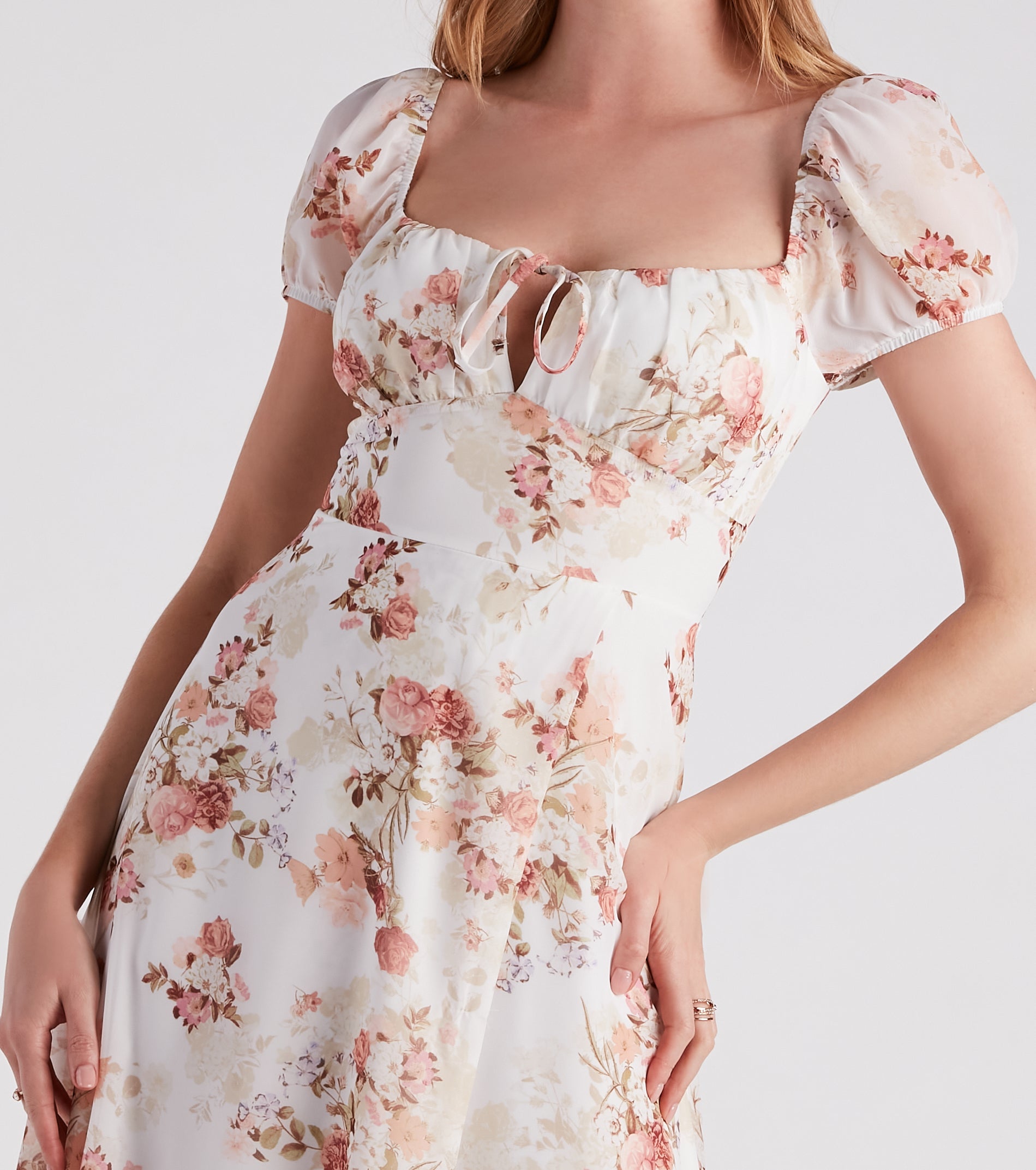 Sharon Formal Floral Chiffon A-Line Dress