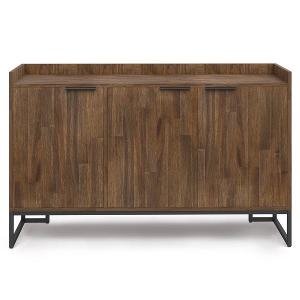 WYNDENHALL Bolton SOLID ACACIA WOOD and Metal 54inch Wide Modern Industrial Sideboard Buffet in Rustic Natural Aged Brown