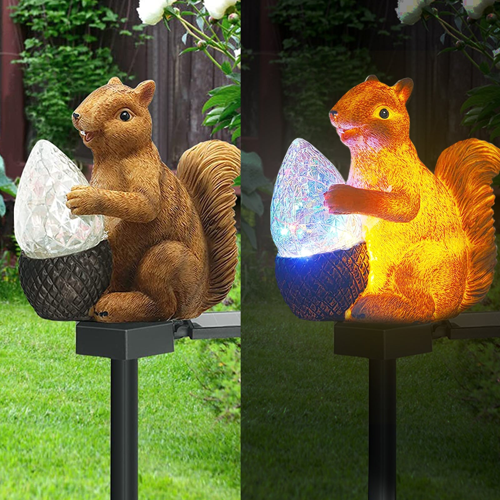 Outdoor Solar Squirrel Modeling Light LED Garden Resin Ground Plug Light Waterproof Lawn Landscape Light