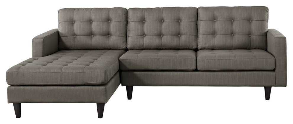 Empress Left Facing Upholstered Fabric Sectional Sofa   Midcentury   Sectional Sofas   by House Bound  Houzz