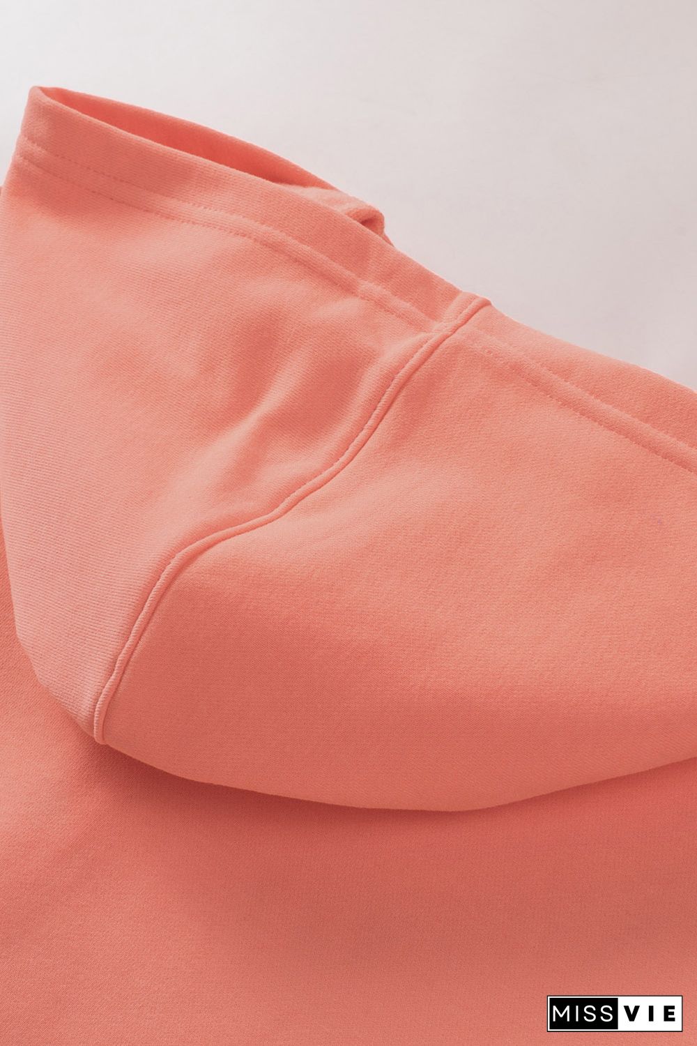 Orange Batwing Sleeve Pocketed Henley Hoodie