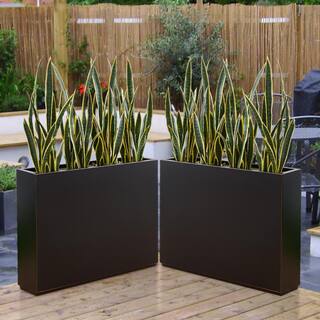 Wallowa Long Box Metal Rectangular Planter in Black HCMP001-1-BLK