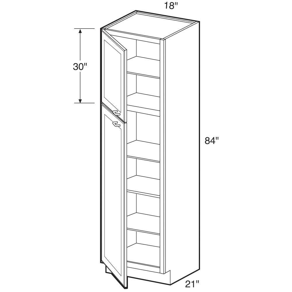 Home Decorators Collection Newport Assembled 18 x 84 x 21 in. Plywood Shaker Vanity Linen Cabinet Left Soft Close in Painted Pacific White VLC182184L-NPW