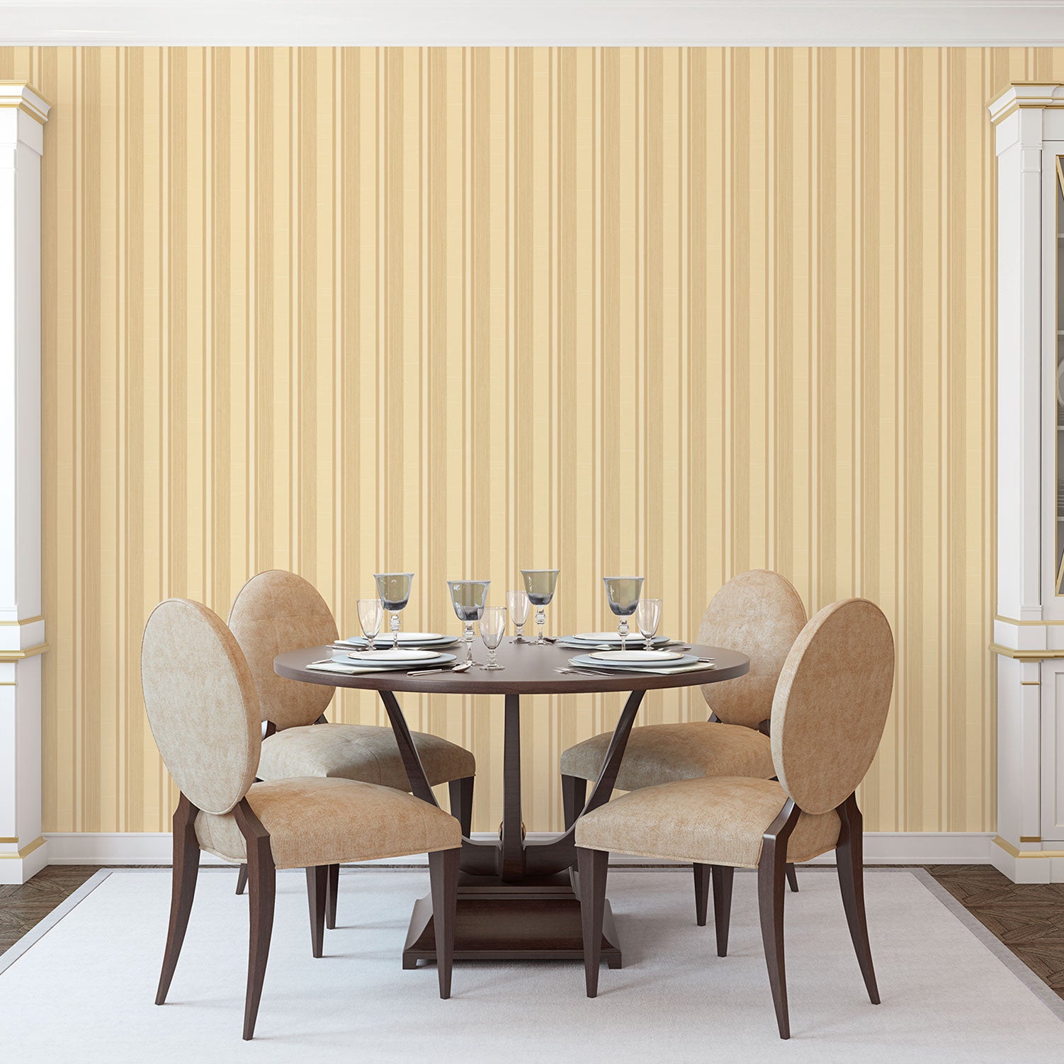 Striped Gold/Beige Wallpaper from the Palazzo Collection