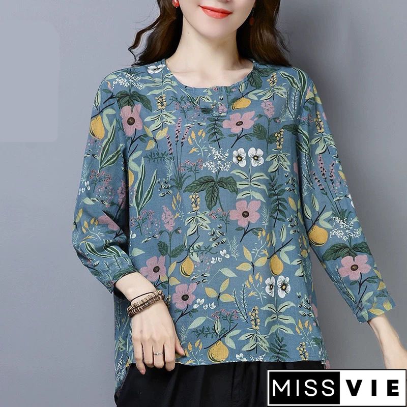 Women Black Long Sleeve Casual Printed Shirts