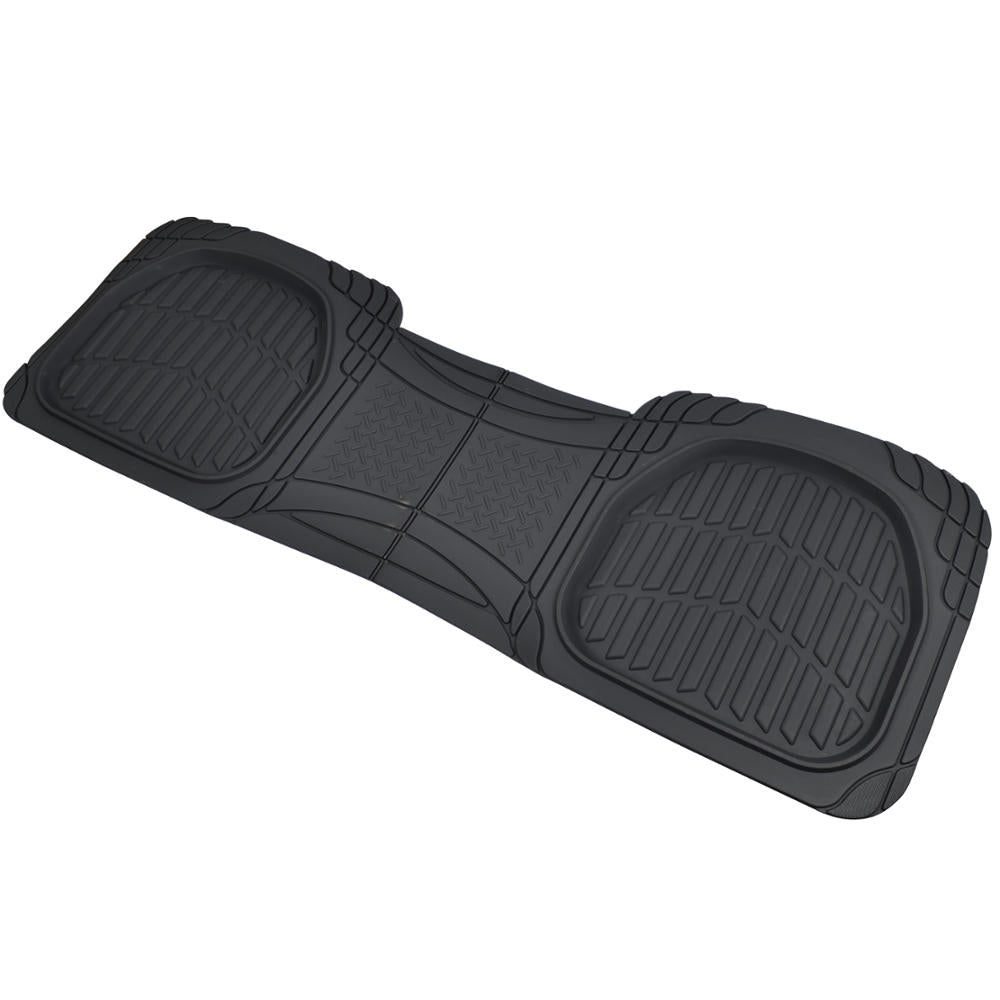 Motor Trend FlexTough 3D Car Rubber Floor Mats - Deep Dish Heavy Duty Rubber for Car SUV Truck and Van - All Weather Protection (Black)