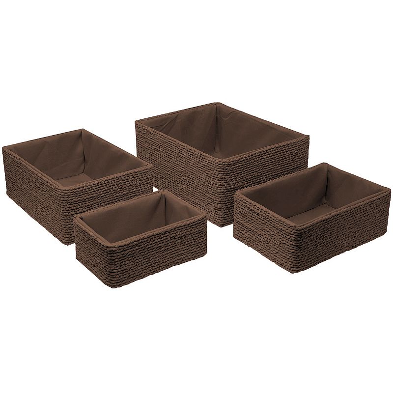 Sorbus Stackable Woven Baskets 4-piece Set