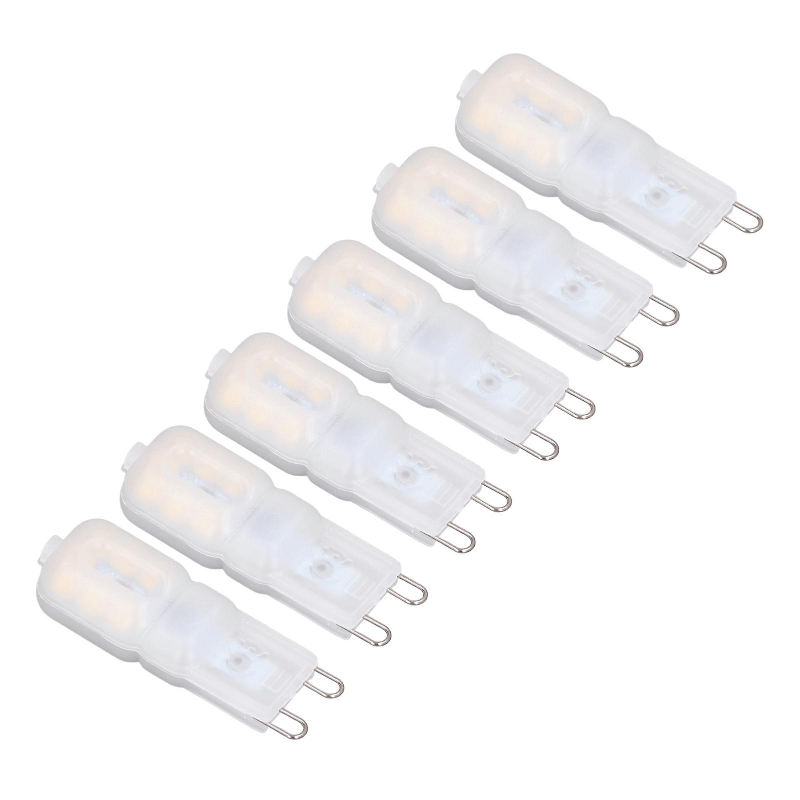 6Pcs G9 LED Light Bulbs Dimmable 3W Energy Saving 360 Degree Light Light Bulb for Ceiling Lamps and Pendant Lamps Natural White 220-240V