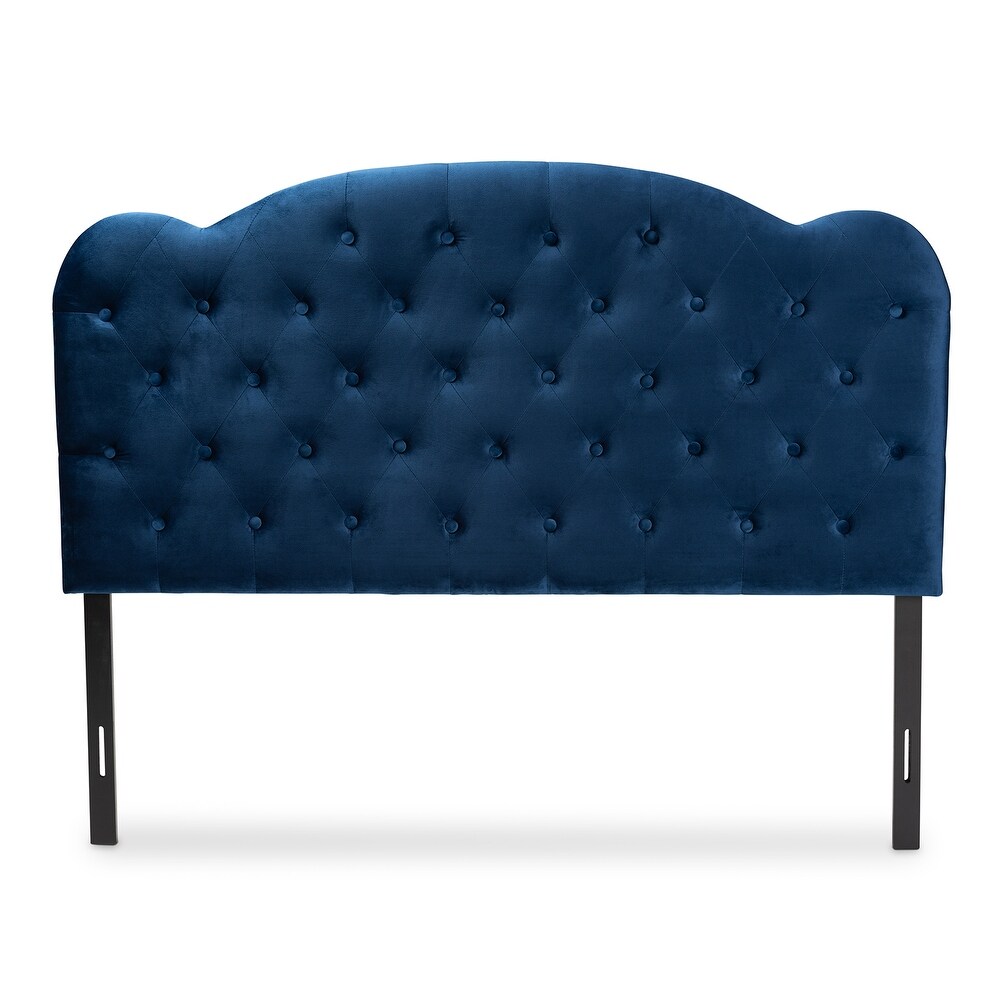 Clovis Modern and Contemporary Velvet Upholstered Headboard Navy Blue