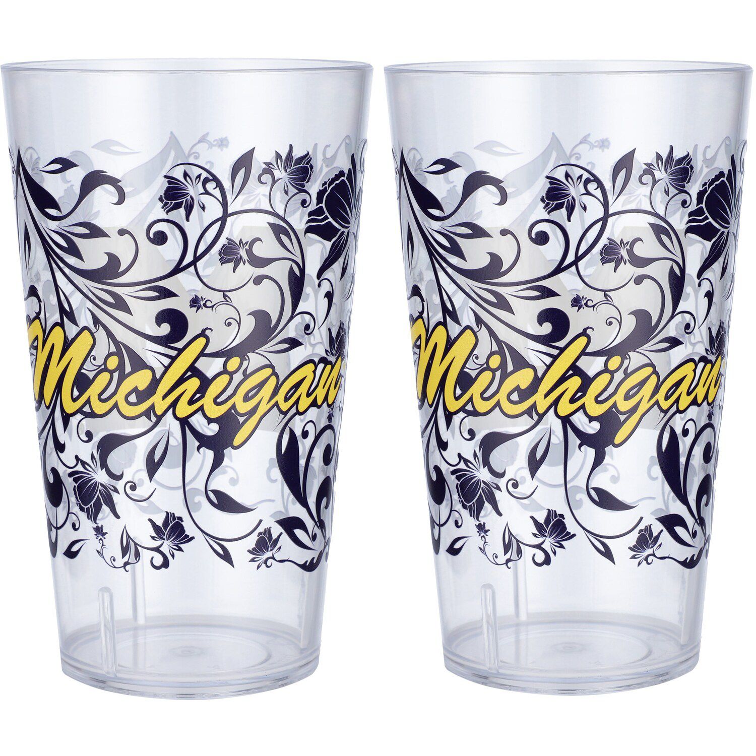 Michigan Wolverines 24oz. Two-Pack Tritan Floral Tumbler Set