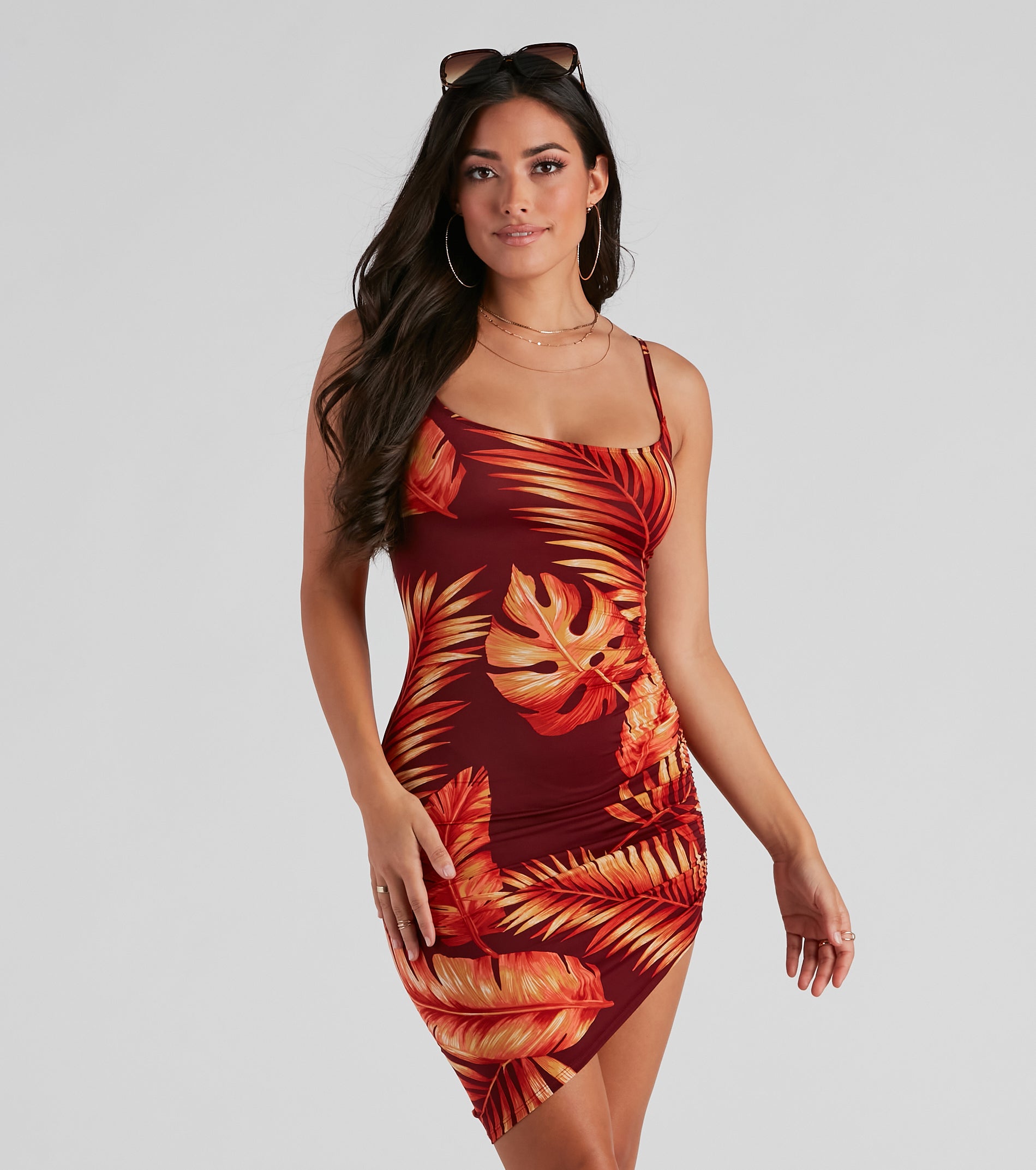 Away On Vacay Tropical Mini Dress