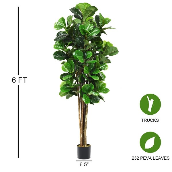 6ft Artificial Natural Fig Tree Bush Indoor/Outdoor decorative Planter