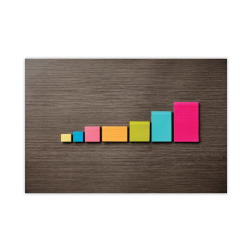 Post-it Original Pads in Cape Town Colors， 3 x 5， 100-Sheet， 5/Pack (6555PK)