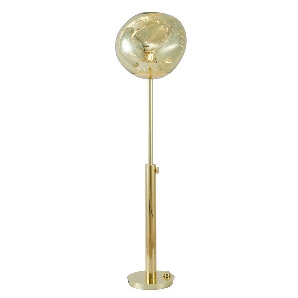 1-Light D13.7'' Gold Orb Acrylic Shade Floor Lamp with Gold Hardware