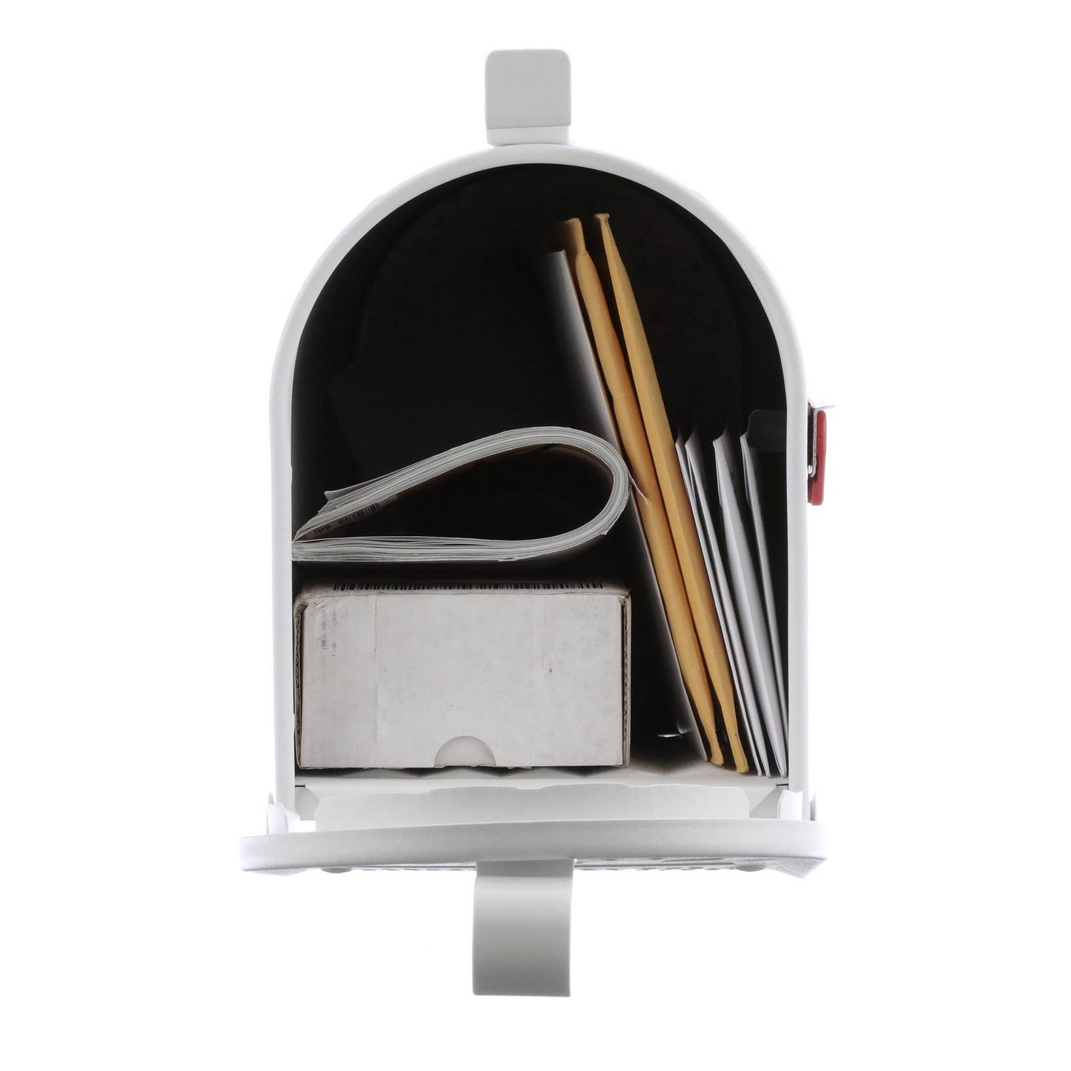 Gibraltar Mailboxes Admiral Medium， Aluminum， Post-Mount Mailbox， Textured White， ADM11W01