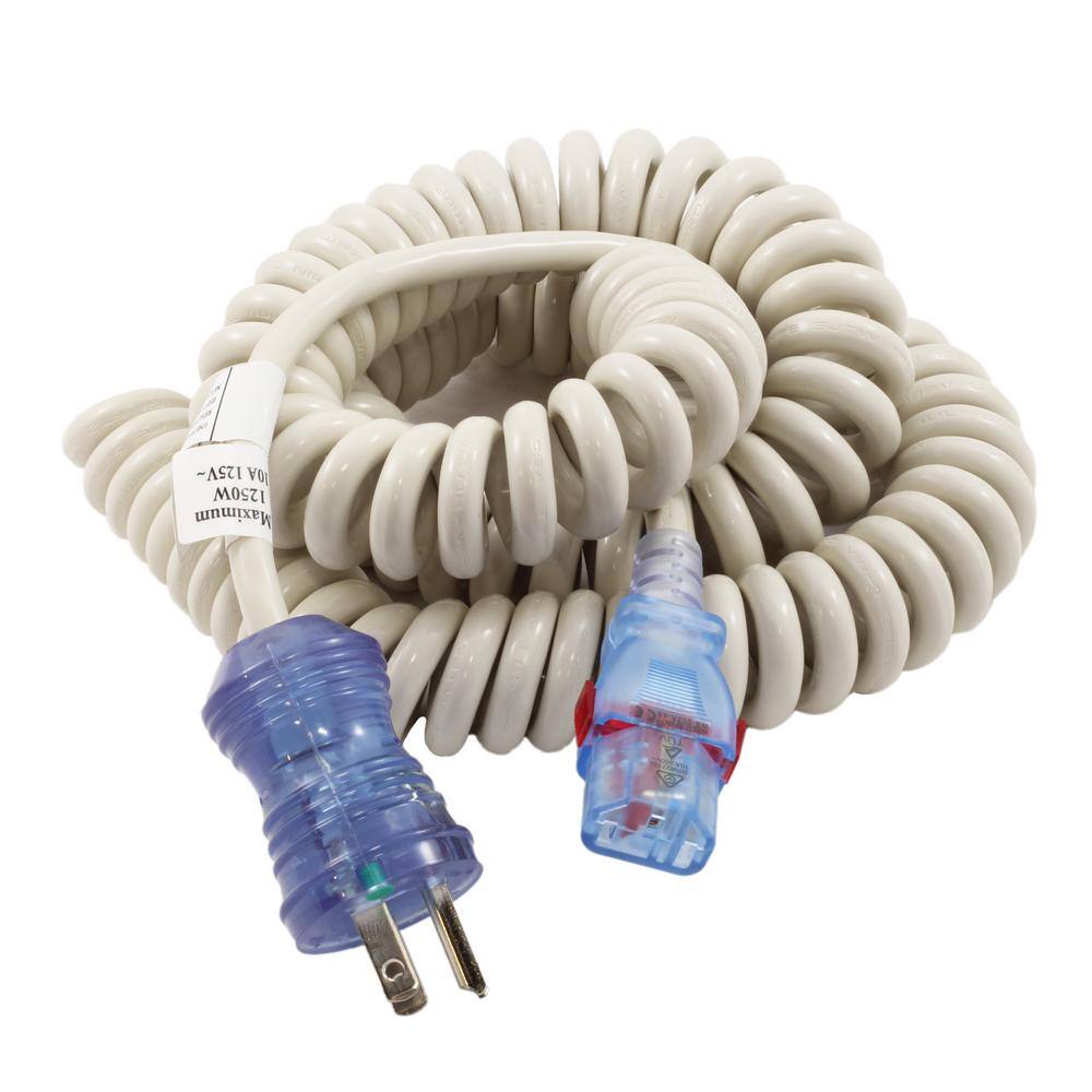 AC WORKS AC Connectors up to 10 ft. 183 10 Amp MedicalHospital Grade Cart Coiled Power Cord with Locking IEC C13 MD195-AL