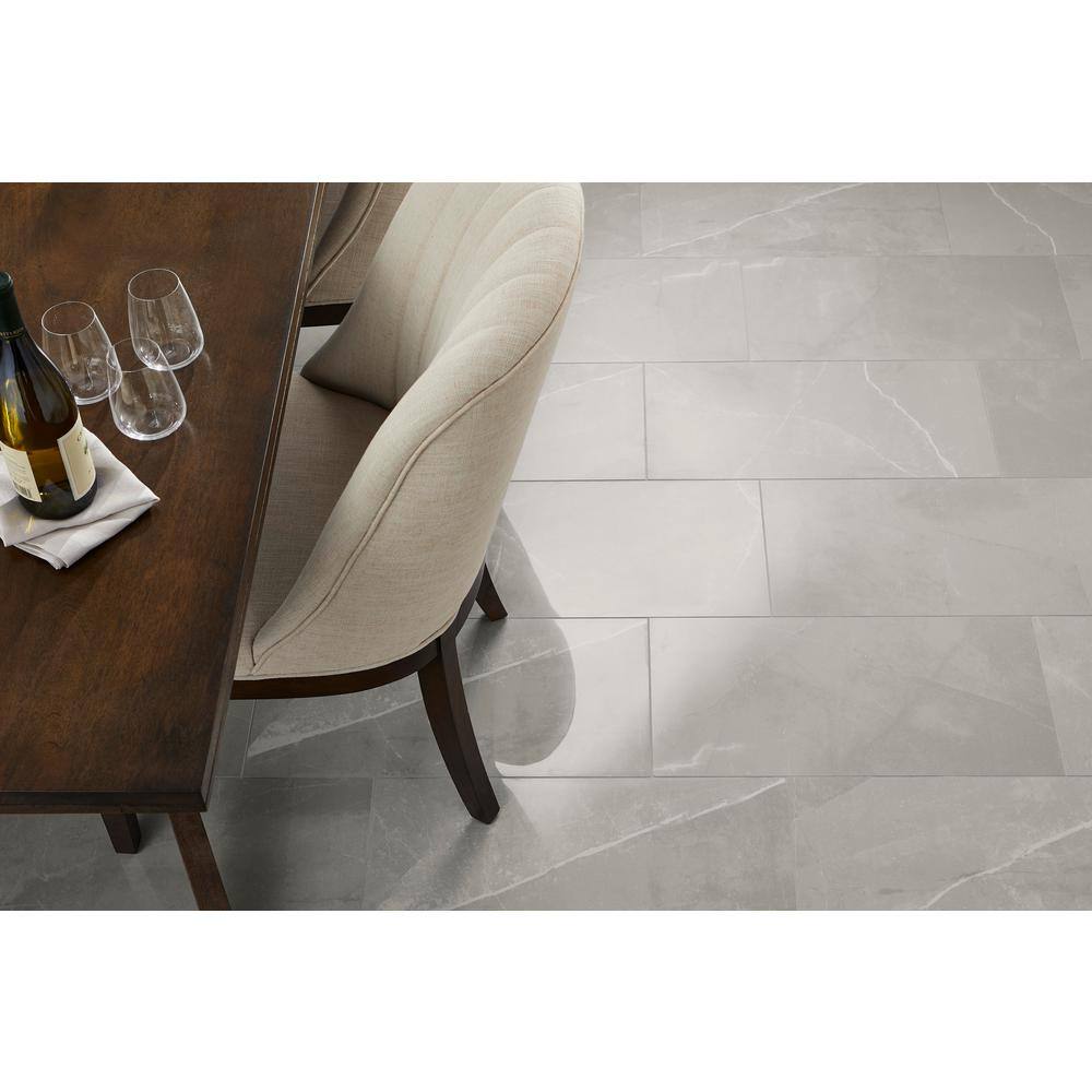 MSI Madison Celeste 11.56 in. x 23.87 in. Polished Porcelain Stone Look Floor and Wall Tile (16 sq. ft.Case) NHDMADCEL1224P