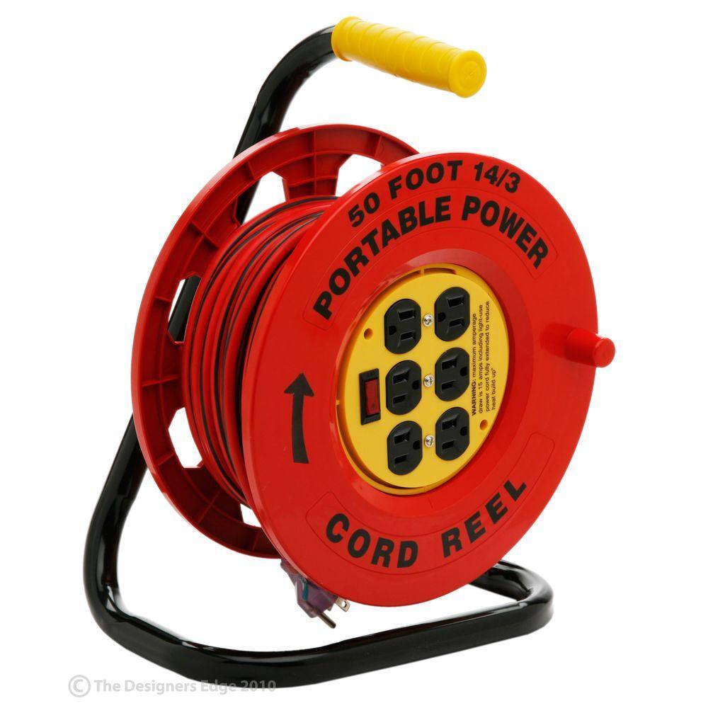 Southwire 50 ft. 143 Red Cord Reel Power Station with 6 Outlets E235