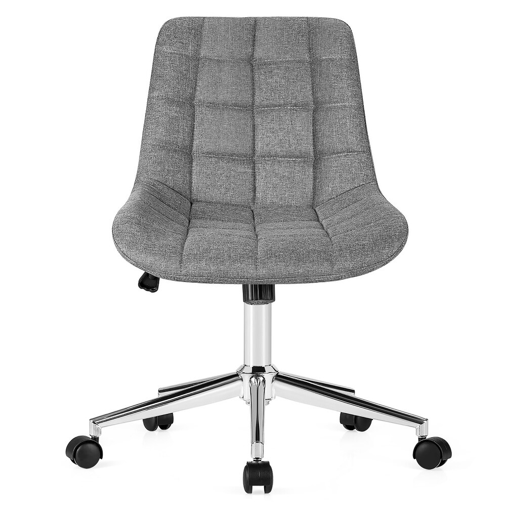 Costway Mid Back Armless Office Chair Adjustable Swivel Fabric Task