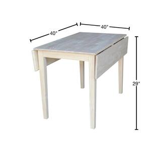 International Concepts Unfinished Dual Drop Leaf Dining Table T-40DS