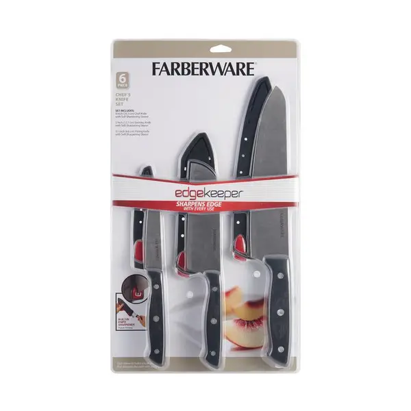 Farberware 6-Piece Edgekeeper Self-Sharpening Chef Knife Set