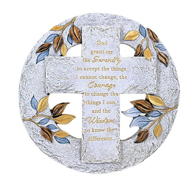 Home amp Garden Serenity Stepping Stone Plaque One Stepping Stone 9 5 Inches Cross 14088 Polyresin Multicolored