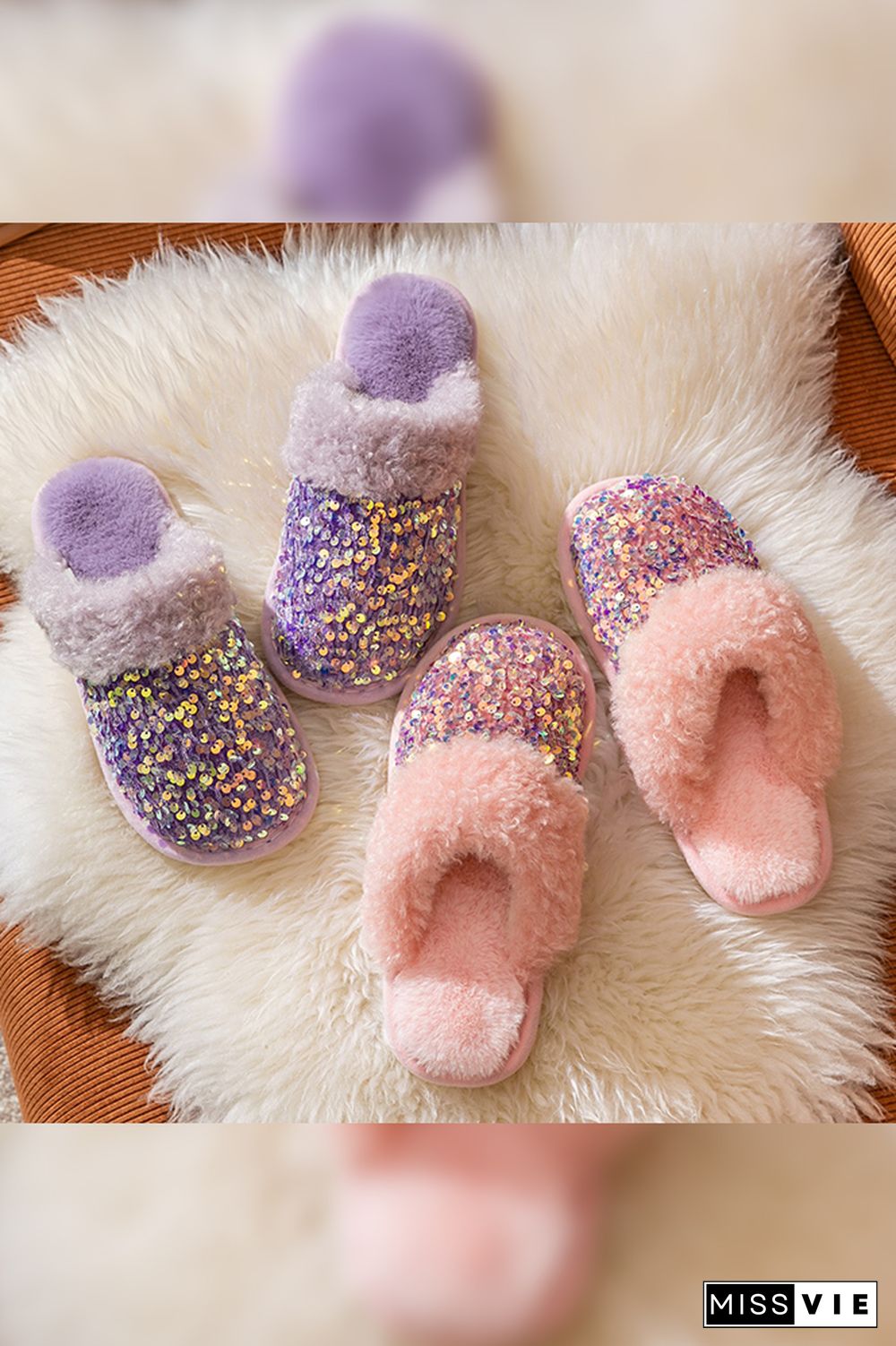 Glitter Fluffy Home Slipper