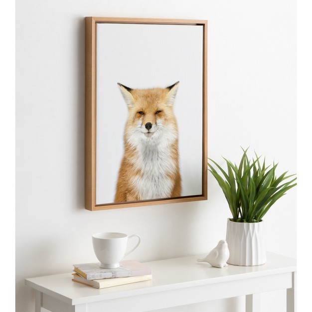 X 24 quot Sylvie Animal Studio Fox 3 Framed Canvas By Amy Peterson Natural Kate amp Laurel All Things Decor