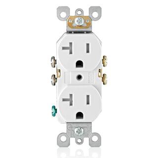 Leviton 20 Amp Residential Grade Self Grounding Tamper Resistant Duplex Outlet White R52-T5820-0WS