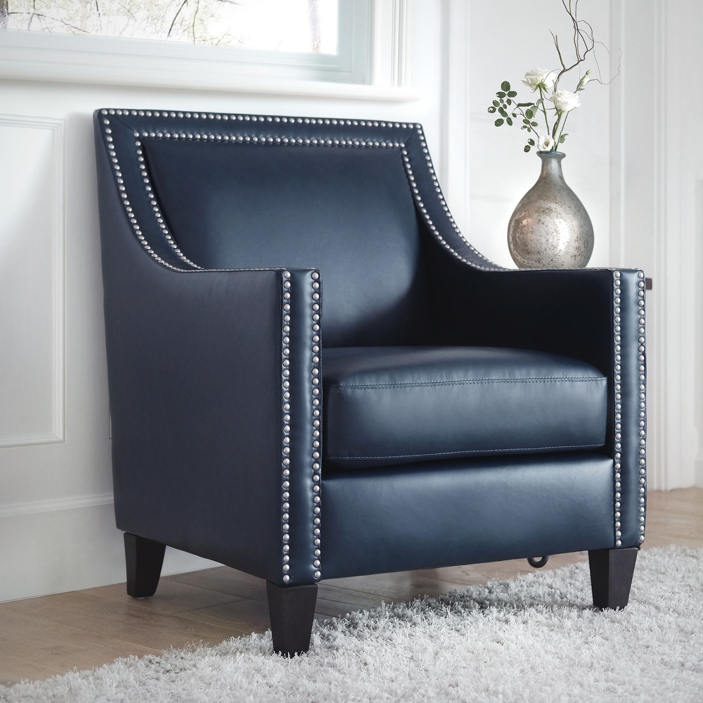 Abbyson Kennedy Leather Nailhead Armchair