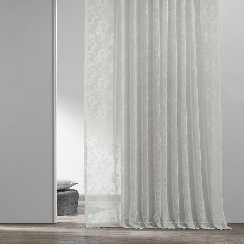 EFF Paris Scroll Patterned Sheer Curtain