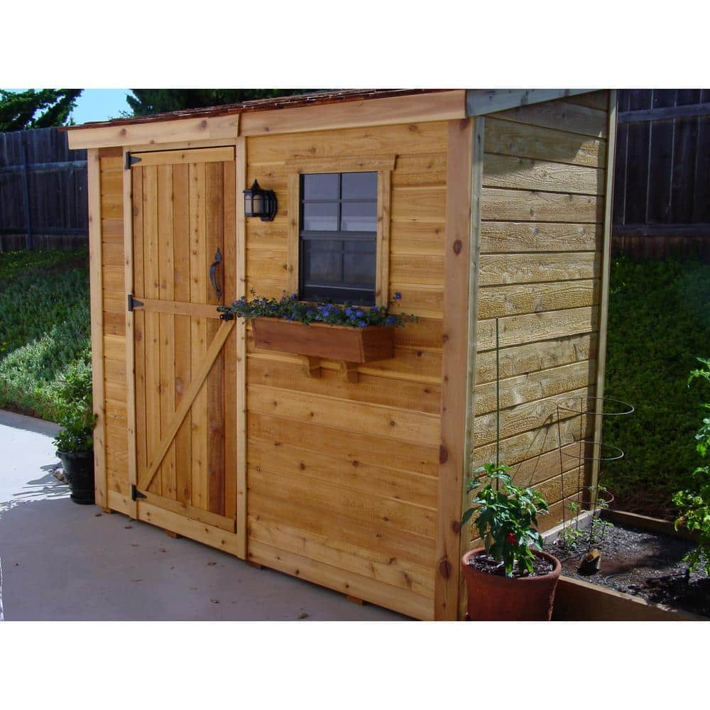 Outdoor Living Today Spacesaver 8 ft. x 4 ft. Western Red Cedar Single Door Shed SS84