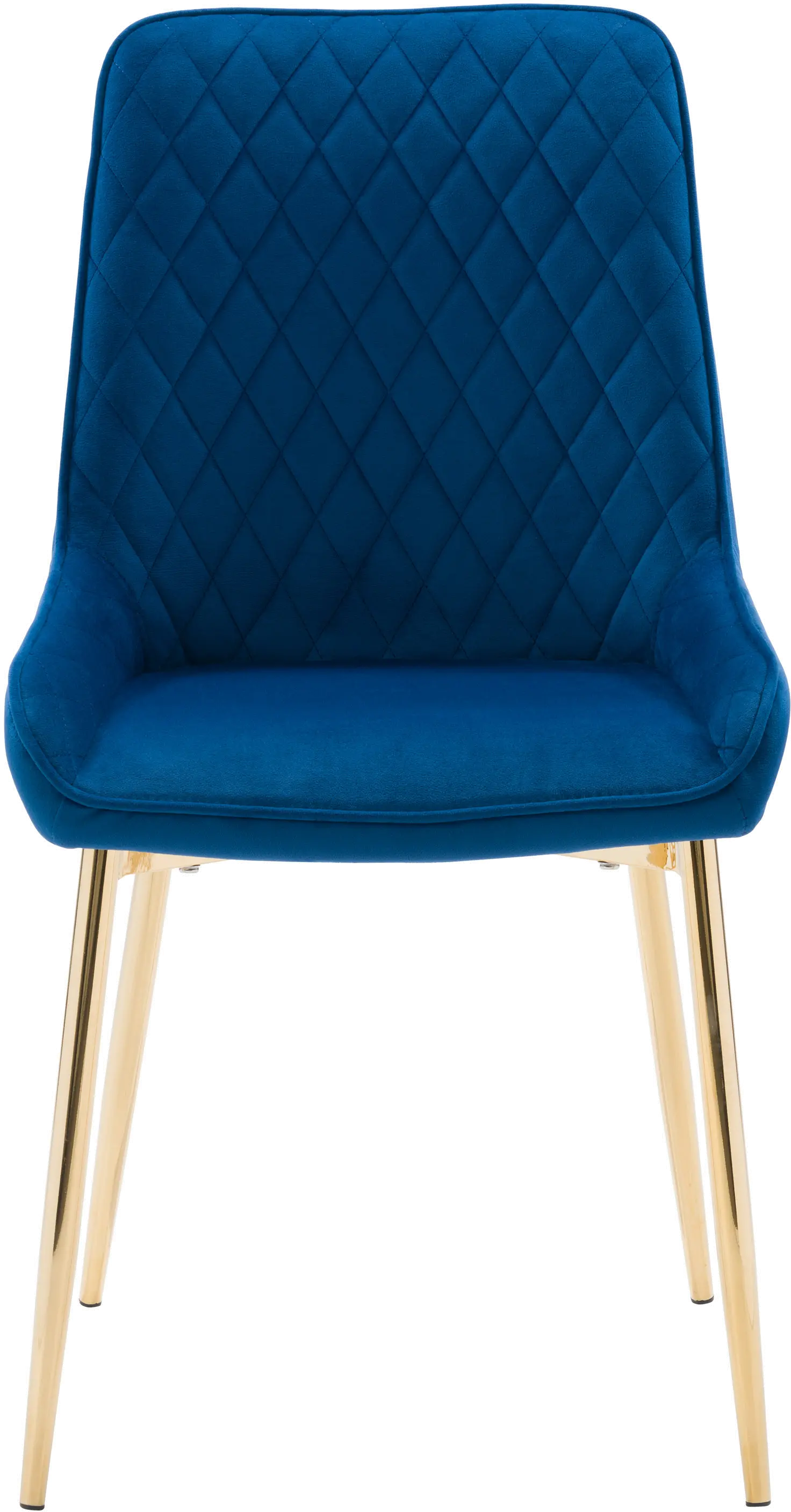 Nash Navy Velvet Diamond Side Chair， Set of 2