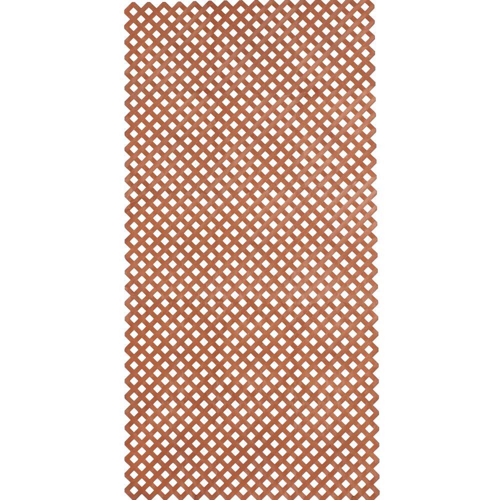 Veranda 4 ft. x 8 ft. California Redwood Privacy Vinyl Lattice 111909