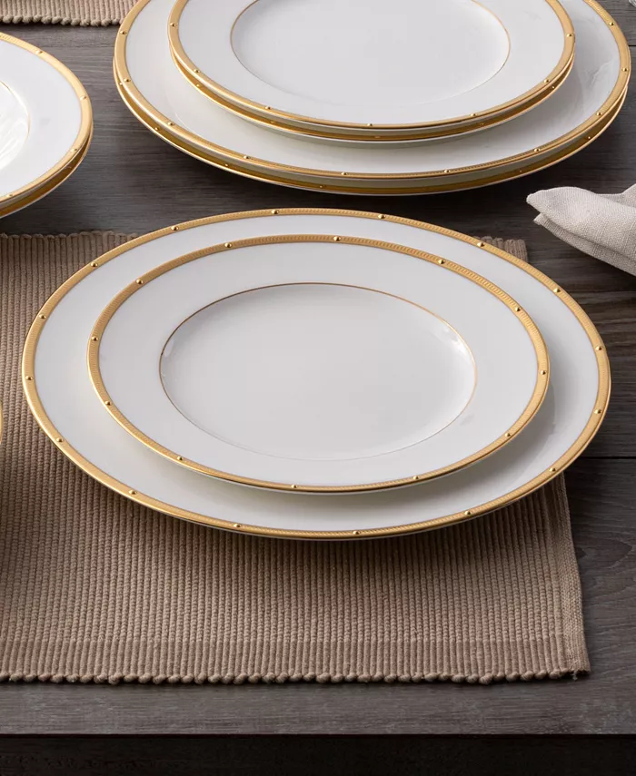 Noritake Rochelle Gold Set of 4 Dinner Plates Service For 4