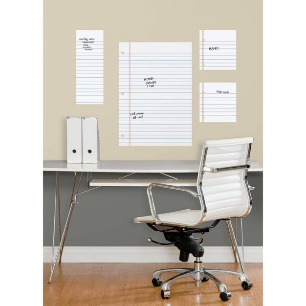 Notebook Paper Dry Erase Peel And Stick Giant Wall Decal White Roommates