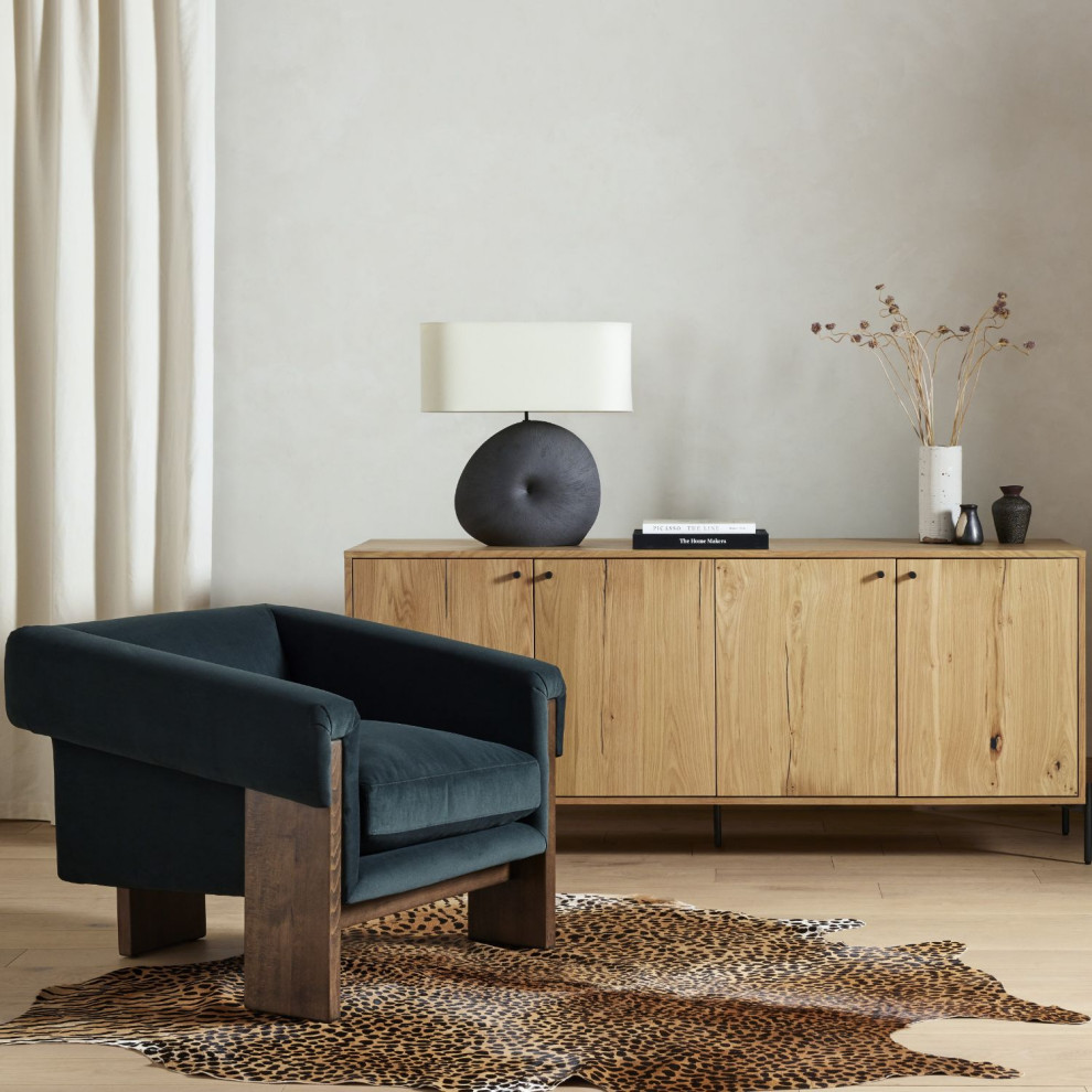 Cairo Modern Velvet Smoke Chair   Transitional   Armchairs And Accent Chairs   by Four Hands  Houzz