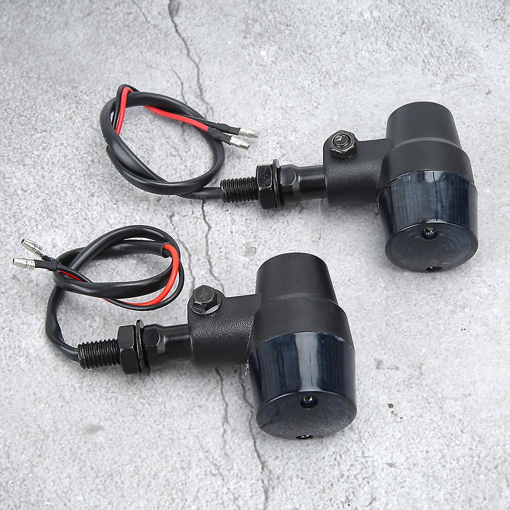 Pair Of Vintage Motorcycle Led Turn Signal Lamps Lights Fit For Yamaha Black