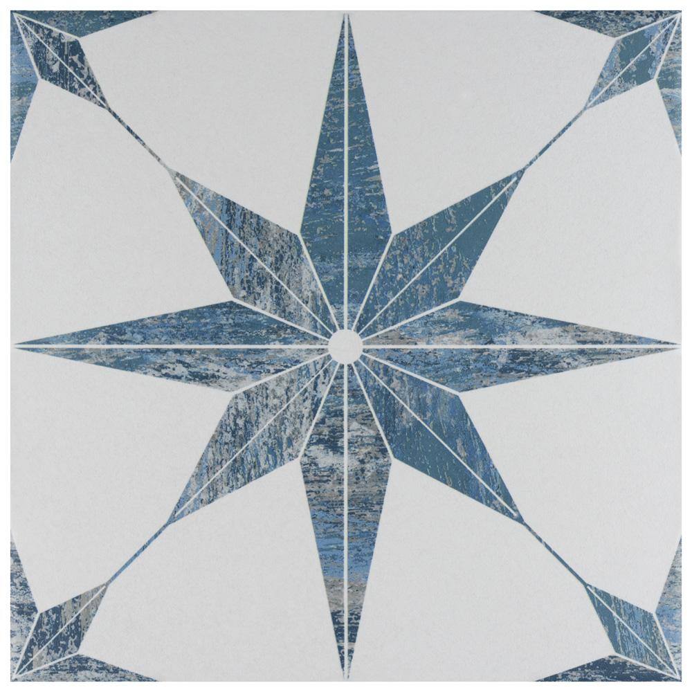 Merola Tile Cassis Stella Blue 9-34 in. x 9-34 in. Porcelain Floor and Wall Tile (10.88 sq. ft.Case) FCD10CSTBL