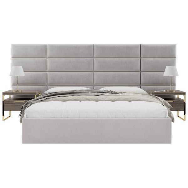 VANT Upholstered Headboards - Platinum Gray - 39 Inch - Set of 4 Panels - - 21159502