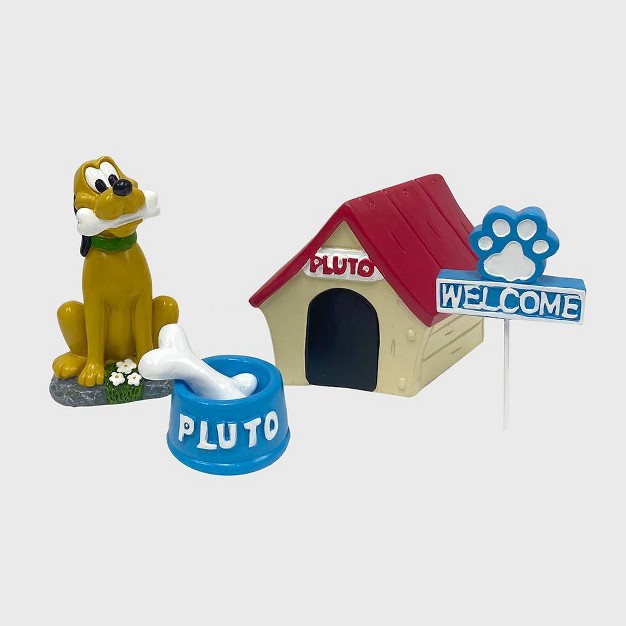 Disney 4pc Polyester stone Pluto Miniature Garden Set