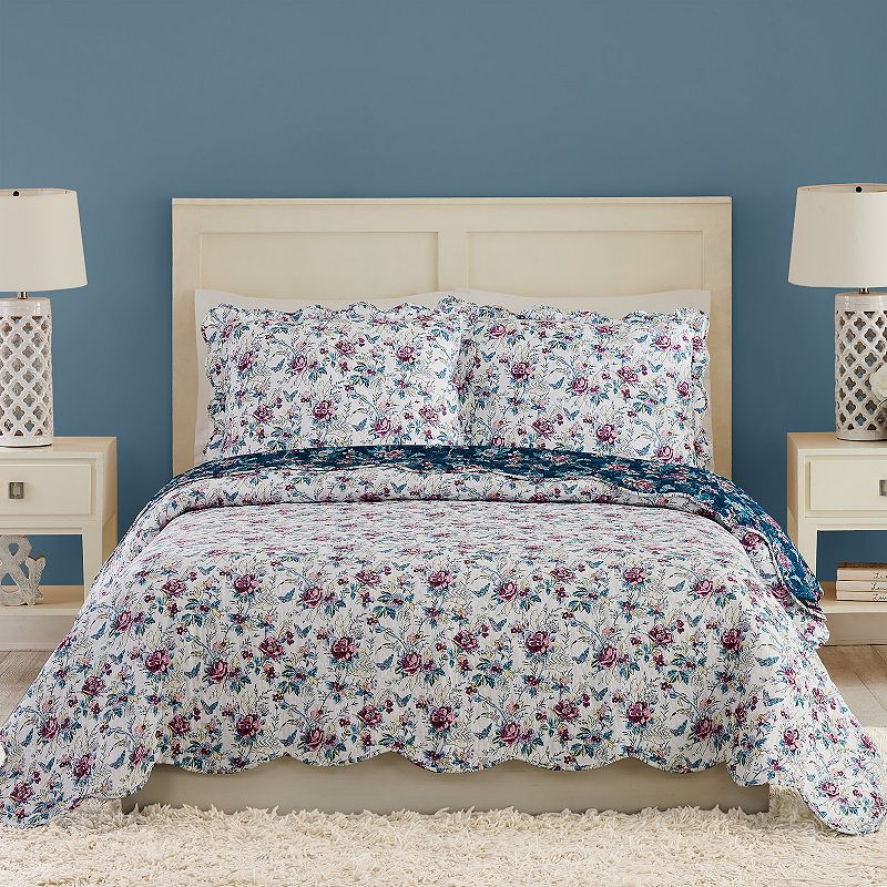 Vera Bradley Rose Toile Quilt and Shams Set