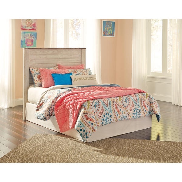 Willowton Full Panel Headboard - White Wash - - 26426496