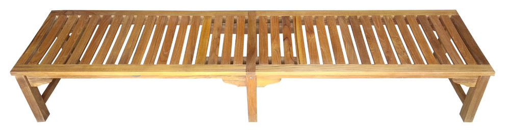 Teak Wood Santa Monica Backless Bench  8  x27  Transitional   Outdoor Benches   by Chic Teak  Houzz